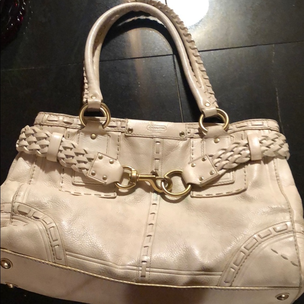 Coach bag- white leather Coach purse